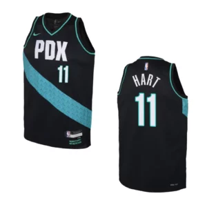 Portland Trail Blazers 2022-23 City Edition Youth Josh Hart Black Jersey - 49Native