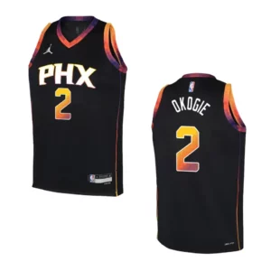 2022-23 Phoenix Suns Youth Statement Edition Josh Okogie Black Jersey - 49Native