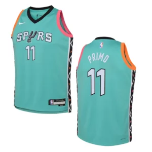 San Antonio Spurs 2022-23 City Edition Youth Joshua Primo Turquoise Jersey - 49Native