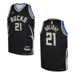 2022-23 Milwaukee Bucks Youth Statement Edition Jrue Holiday Black Jersey - 49Native