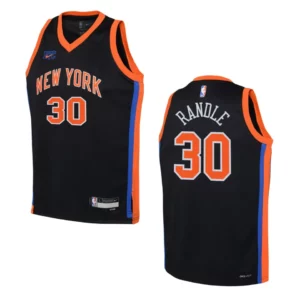 Youth New York Knicks 2022-23 City Edition Julius Randle Black Jersey - 49Native