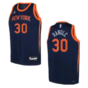 New York Knicks 2022-23 Statement Edition Youth Julius Randle Navy Jersey - 49Native