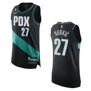 Portland Trail Blazers Jusuf Nurkic 2022-23 City Edition Black Jersey - 49Native