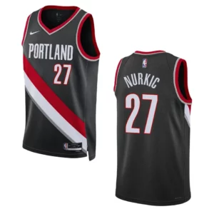 Portland Trail Blazers Jusuf Nurkic 2022-23 Icon Edition Black Swingman Jersey - 49Native