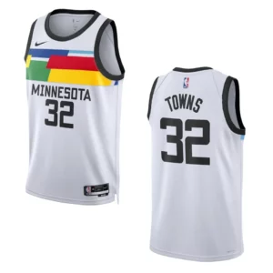 Karl-Anthony Towns City Edition Minnesota Timberwolves 2022-23 White Swingman Jersey - 49Native