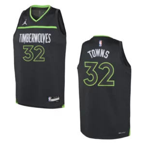 2022-23 Minnesota Timberwolves Youth Statement Edition Karl-Anthony Towns Grey Jersey - 49Native