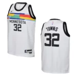 Minnesota Timberwolves 2022-23 City Edition Youth Karl-Anthony Towns White Jersey - 49Native