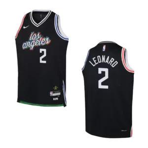 2022-23 Los Angeles Clippers Youth City Edition Kawhi Leonard Black Jersey - 49Native