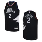 Los Angeles Clippers 2022-23 Statement Edition Youth Kawhi Leonard Black Jersey - 49Native