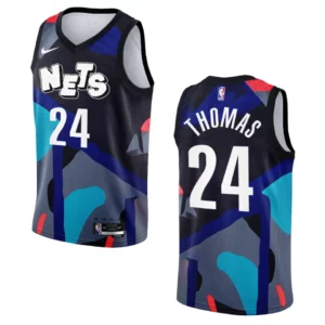 Brooklyn Nets City Edition Cam Thomas 2023-24 KAWS Black Jersey - 49Native