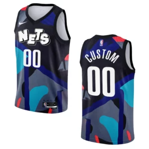 Brooklyn Nets City Edition Custom 2023-24 KAWS Black Jersey - 49Native