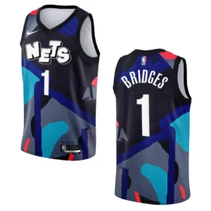 Brooklyn Nets City Edition Mikal Bridges 2023-24 KAWS Black Jersey - 49Native