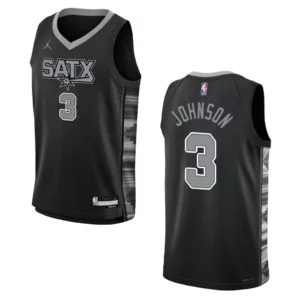 2022-23 San Antonio Spurs Youth Statement Edition Keldon Johnson Black Jersey - 49Native