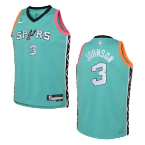San Antonio Spurs 2022-23 City Edition Youth Keldon Johnson Green Jersey - 49Native