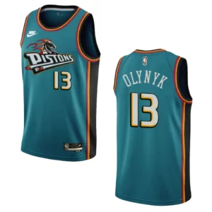 Detroit Pistons Kelly Olynyk Teal Swingman 2022-23 Classic Edition Jersey - 49Native
