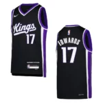2023-24 Sacramento Kings Youth Icon Edition Kessler Edwards Black Jersey - 49Native