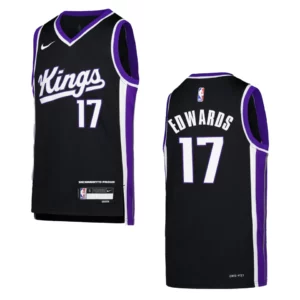 2023-24 Sacramento Kings Youth Icon Edition Kessler Edwards Black Jersey - 49Native