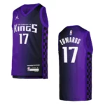 2023-24 Sacramento Kings Youth Statement Edition Kessler Edwards Purple Jersey - 49Native