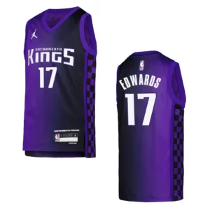 2023-24 Sacramento Kings Youth Statement Edition Kessler Edwards Purple Jersey - 49Native