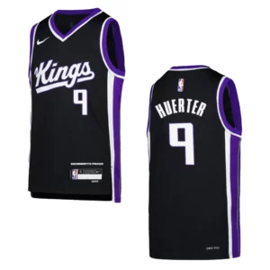 2023-24 Sacramento Kings Youth Icon Edition Kevin Huerter Black Jersey - 49Native