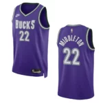 Milwaukee Bucks 2022-23 Classic Edition Khris Middleton Purple Jersey Swingman - 49Native