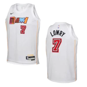 Miami Heat 2022-23 City Edition Youth Kyle Lowry White Jersey - 49Native
