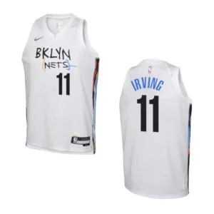 2022-23 Brooklyn Nets Youth City Edition Kyrie Irving White Jersey - 49Native