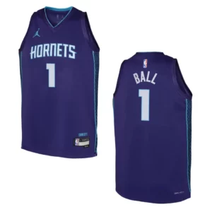 Charlotte Hornets 2022-23 Statement Edition Youth LaMelo Ball Purple Jersey - 49Native