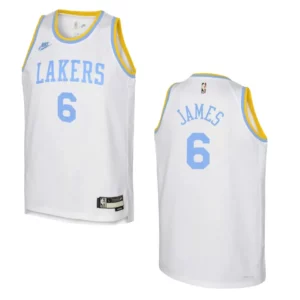 2022-23 Los Angeles Lakers Youth Classic Edition LeBron James White Jersey - 49Native