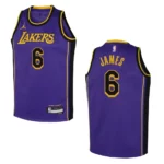 2022-23 Los Angeles Lakers Youth Statement Edition LeBron James White Jersey - 49Native