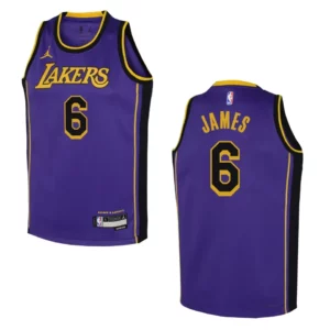 2022-23 Los Angeles Lakers Youth Statement Edition LeBron James White Jersey - 49Native