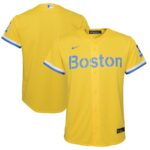 Boston Red Sox Nike Youth City Connect Replica Team Jersey - Gold/Light Blue - 49Native