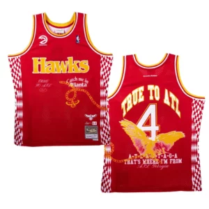Atlanta Hawks NBA Remix Lil Baby Red Jersey - 49Native