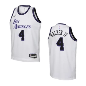 Youth Los Angeles Lakers 2022-23 City Edition Lonnie Walker IV White Jersey - 49Native