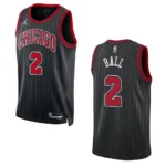 Chicago Bulls Lonzo Ball 2022-23 Statement Edition Black Swingman Jersey - 49Native