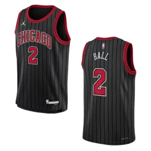 Youth Chicago Bulls 2022-23 Statement Edition Lonzo Ball Black Jersey - 49Native