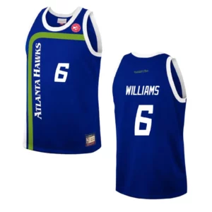 Atlanta Hawks Lou Williams Hardwood Classics Fashion Jersey Blue - 49Native