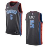 Oklahoma City Thunder Luguentz Dort 2022-23 City Edition Gray Swingman Jersey - 49Native
