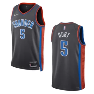 Oklahoma City Thunder Luguentz Dort 2022-23 City Edition Gray Swingman Jersey - 49Native