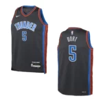 2022-23 Oklahoma City Thunder Youth City Edition Luguentz Dort Grey Jersey - 49Native