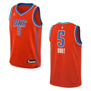 Oklahoma City Thunder 2022-23 Statement Edition Youth Luguentz Dort Orange Jersey - 49Native
