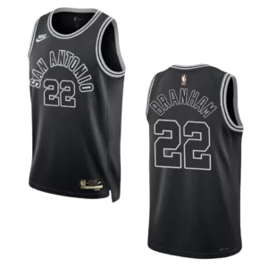 San Antonio Spurs 2022-23 Classic Edition Malaki Branham Black Jersey 50th Season - 49Native