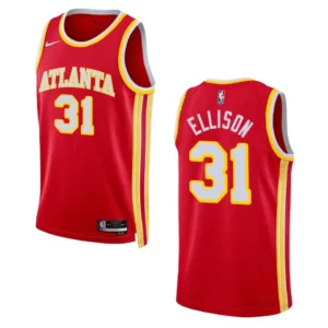 Atlanta Hawks Malik Ellison 2022-23 Icon Edition Red Swingman Jersey - 49Native