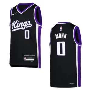 2023-24 Sacramento Kings Youth Icon Edition Malik Monk Black Jersey - 49Native