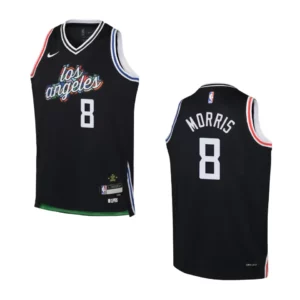 2022-23 Los Angeles Clippers Youth City Edition Marcus Morris Black Jersey - 49Native