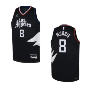 Youth Los Angeles Clippers 2022-23 Statement Edition Marcus Morris Black Jersey - 49Native