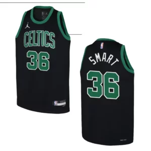 2022-23 Boston Celtics Youth Statement Edition Marcus Smart Black Jersey - 49Native