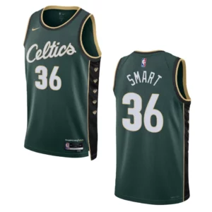 Boston Celtics Marcus Smart 2022-23 City Edition Dark Green Swingman Jersey - 49Native