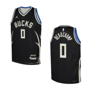 Youth Milwaukee Bucks 2022-23 Statement Edition MarJon Beauchamp Black Jersey - 49Native