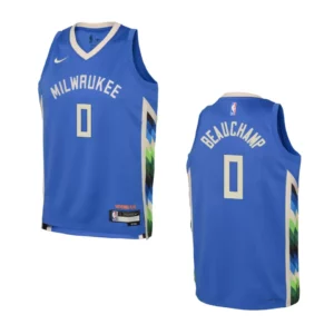 Youth Milwaukee Bucks 2022-23 City Edition MarJon Beauchamp Royal Jersey - 49Native